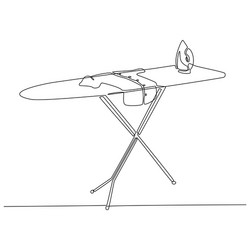 continuous line drawing ironing board vector image