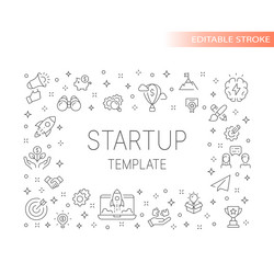 business startup line banner template vector image