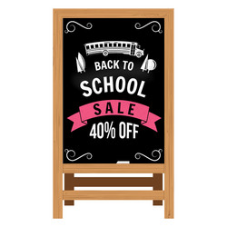 back to school design wooden announcement board vector image