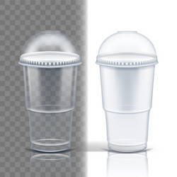 plastic cup transparent juice drink vector image