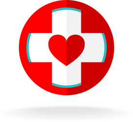 heart and cross sign vector image