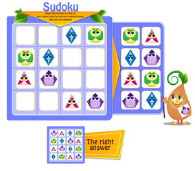 shapes owls game sudoku vector image