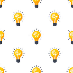 colored seamless pattern with light bulb icons vector image