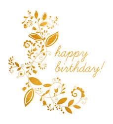 gold greeting happy birthday card vector image