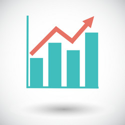 Graph flat single icon vector