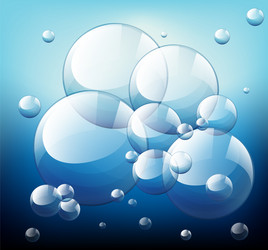 shiny bubbles on blue background vector image