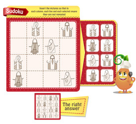 sudoku kitchen aprons vector image