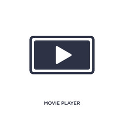 movie player play button icon on white background vector image