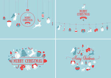 merry christmas decoration and card design happy vector image