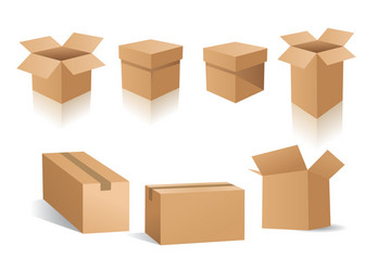 set of cardboard boxes vector image