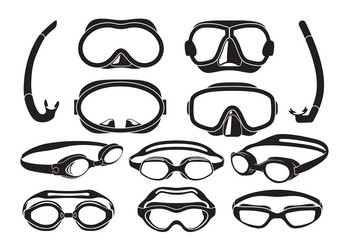 swimming goggles mask tube diving water protective vector image