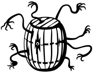 barrel ghost line drawing vector image