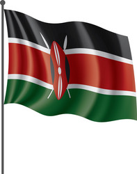 kenya flag on a white vector