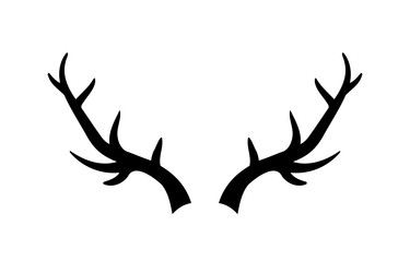 deer horn silhouette icon vector image