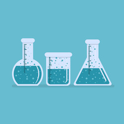 chemistry bottle beaker laboratory school supplies vector image