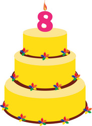 eighth birthday cake vector image