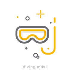 thin line icons diving mask vector image