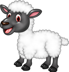 cartoon funny sheep posing isolated vector image