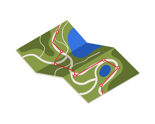 map isometric icon vector image