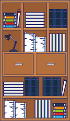 office shelf cabinet with folders books vector image