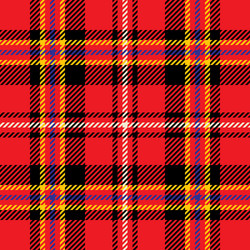 Red and yellow tartan seamless pattern vector