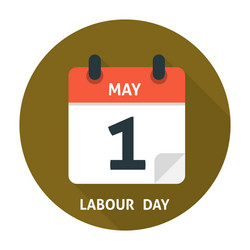 calendar flat icon may 1 vector image