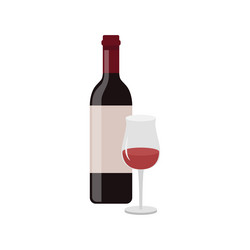 red wine with glass vector image