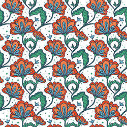 hand drawn batik flower pattern vector