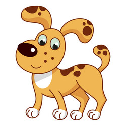 cartoon smiling light ginger spotty puppy cute vector image