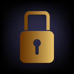 lock sign golden style icon vector image