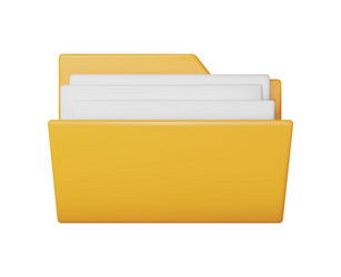 3d business folder full of papers vector image