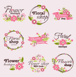 Bright sign flower shop vector