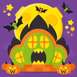 halloween cartoon house vector image