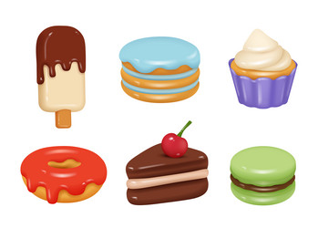 plasticine dessert sweet products cakes decent vector image