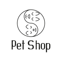 cat and dog like yin yang sign for pet shop logo vector image