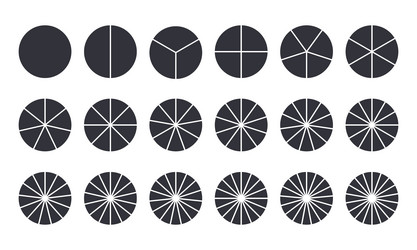 circles divided into parts from 1 to 18 black vector image