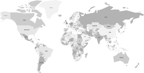 political map of world simplified vector image