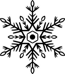 Simple black freehand icon of a snowflake vector