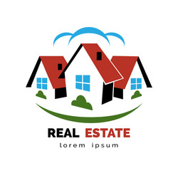 house or real estate logo vector image