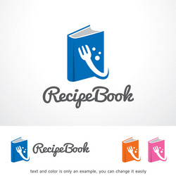 recipe book logo template design vector image