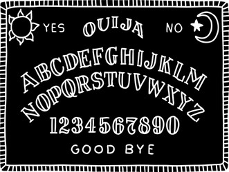 hand draw black ouija board with moon vector image