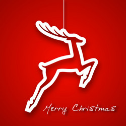 christmas jump deer applique background vector image