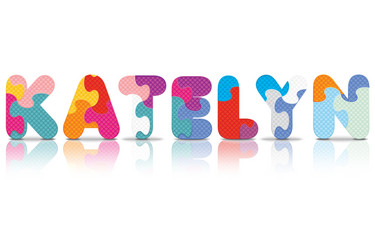 katelyn written with alphabet puzzle vector image