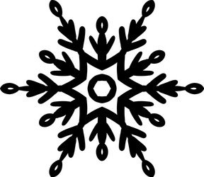 simple black freehand icon of a snowflake vector image