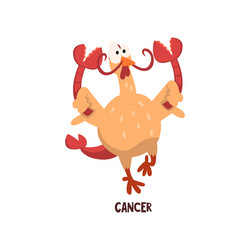 cancer zodiac sign funny chick character vector image