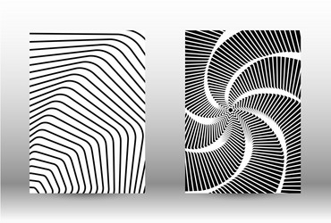 set of abstract patterns with distorted lines vector image