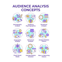 audience analysis multi color concept icons vector image