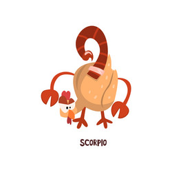 Scorpio zodiac sign funny chick character vector