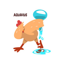 aquarius zodiac sign funny chick character vector image