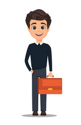 business man cartoon character young handsome vector image